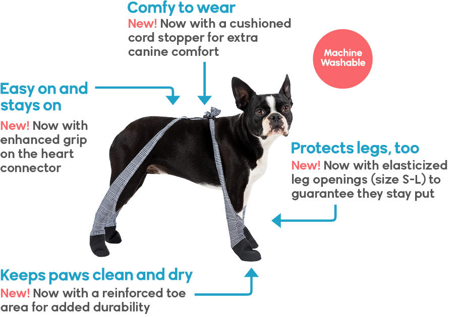 Walkee Paws Waterproof Dog Leggings Keep Your Dogs Feet Clean and Dry Without The Hassle of Boots Confetti Color 